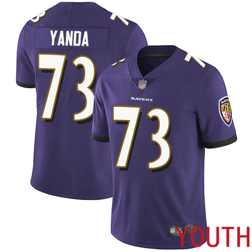 Baltimore Ravens Limited Purple Youth Marshal Yanda Home Jersey NFL Football 73 Vapor Untouchable